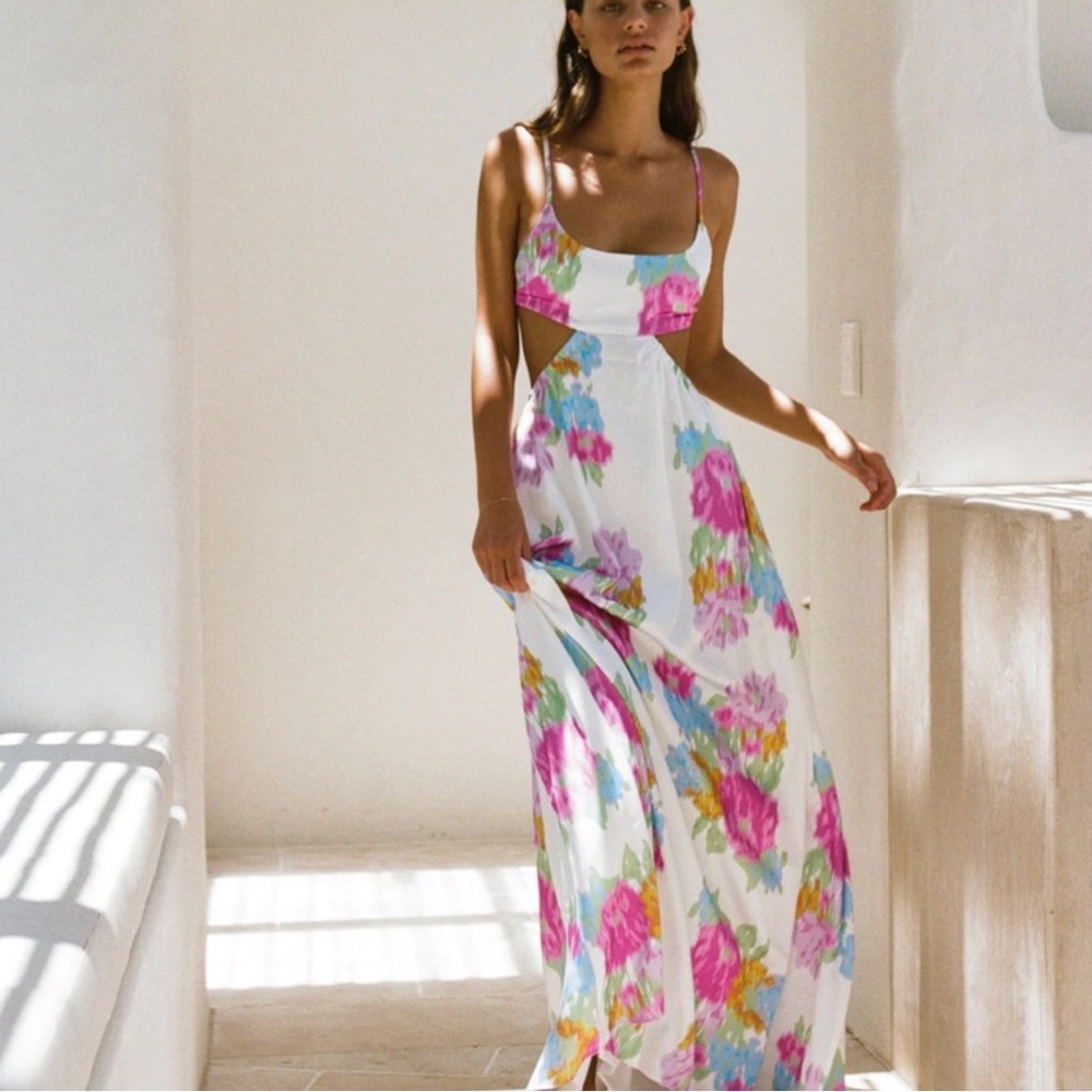 Saboskirt watercolor maxi dress, XS (US size 2)